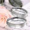 Bands Love Alliances Silver Color CZ Matrimonio Coppia Anelli da sposa Set per uomini e donne in acciaio inossidabile in acciaio inossidabile