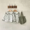 Sets garoto menina retrô peter pan colar cardigan baby outono novo doce mangas compridas coresuit allmatch macacolos sólidos (vendidos separadamente)