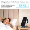 Chargers 5 dans 1 15W Pliable de chargeur sans fil Stand RVB LED Clock Fast Charging Station Dock pour iPhone Samsung Galaxy Watch 5/4 S22 S21