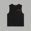 24SS Designer Vest for Men Top Tanks Sport Leisure Sleeveless Tees Högkvalitativ material 400 g vikt Pure Cotton för Summer Fitness Classic Red Tape Letters