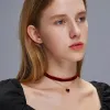 Halsband sumeng mode koreansk personlighet sammet choker vintage sexig spets halsband dubbel kärlek hänge gotiska för kvinnor 2024 smycken