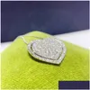 Pendant Necklaces 2023 Handmade Heart Sparkling Luxury Jewelry 925 Sterling Sier Pave White Sapphire Cz Diamond Gemstones Party Women Ot4Kn