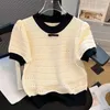 Dames blouses dames gebreide meisjes meisjes eenvoudige casual slanke tee top skin-touching dames t-shirt