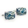 Links Hot Sale Blue Color Enamel Cufflink Cuff Link Free Shipping