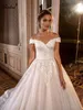 Delicate Lace ball gown Wedding Dress Off Shoulder short Sleeves Elegant Bridal Gowns 2024 With Beading Pearls Appliques Lace