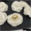 Band Rings Luxurys Designers Fl of Diamonds Floral Vintage mässing Open Ring Flower Unique Design European och American Female Drop Deli Otdxp