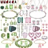 Brins 2024 Bijoux fins de bijoux charme rose vert rose de haute qualité Fashion Crystal Colliers Animaux Colliers d'oreilles Bracelet pour femmes