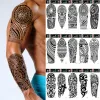 Tattoos Men's Black Totem Arm Tattoo Adesivo de tatuagem de tatuagem temporária de tatuagem de tatuagem de tatuagem de tatuagem de tatuagem de tatuagem de tatuagem de tatuagem Mulheres