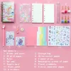 Kawaii Notebook Set 6 Anello a foglia sciolta Libro a mano portatile Diario Binder Notepad Forniture scolastiche Regali per bambini