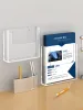 Racks A4/A5 Acrylic Brochure Holder for Desk and Wall Mount,Flyer Holder Magnetic Document Rack Storage Shelf Leaflet Display Stand