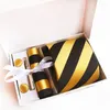 Bow Ties Fashion Classic 6pcs Set Gift Box For Men Business Plaid Polyester NecTie Packen Square Clip Manchetlinks Hakkerchief