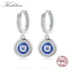 Kolczyki Kaletine Lucky Evil Eye Oświadczenie Kolczyki Kobiety 925 Sterling Srebrne ręcznie robione kolczyki kryształowe Kolczyki Dangle Fine Jewelry