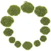 Fleurs décoratives 6 PCS MOSS BALL IMITÉ MOSSU DÉCOR ARTIFICIAL STONES ROCKS MICRO OFFICE FAUX