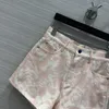 Dames shorts dames lente zomer roze katoen met hoge taille a-line rose print denim zoete trendy casual slanke fit vrouwelijke kleding