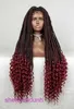 Hot selling dirty braids gradient colored hair wigs freely split 38 inch lace headband