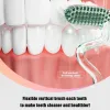 Têtes brosse à dents verticale schapée pour le nettoyage et le massage des gencives sur le revêtement de langue de fourrure et les dents de fourrure à fourrure et les dents