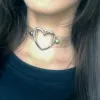 Necklaces Vintage Fashion Sexy Heart Charm Gothic Collar Necklace Gothic Heart Lock Harajuku Women Gift Black Leather Punk Choker Necklace