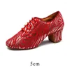 Zapatos de baile jazz para mujeres salsa de salsa latina zapato mujer colorida masa de vaca 3cm 5cm tacones de zapatillas de baile 34-41