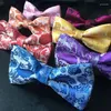 Bow Ties Vintage Men näsdukdräkt kappa fickficka elegant siden blommig broderi bröllop affärsfest tillbehör