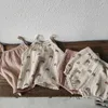 Kleidungssets 2pc Baby Set Kinderkinder -Farbnossen Tops+Kurzer Anzug Neugeborene Kinder Jungen Mädchen Hosen Outfit H240423