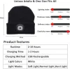 Accessoires Beanie Hat met lichte, USB -oplaadbare LED -verlichte beanie -pet, unisex winterwarmer gebreide pethoed voor wandelen 's nachts, vissen, cam