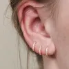 Earrings 2Pcs Rainbow Little Huggies Stainless Steel Hoop Earrings Girl Tiny Rings Cartilage Small Helix Piercing Tragus Circle Men Hoops