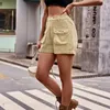Jeans pour femmes shorts d'été femme cargo mince hauteur taille grandes poches américaines sweet lâches sexy couleurs solides quotidiennes