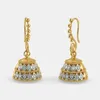 Charm Ethnic Geometric gold Color Bell Inlaid Zircon Earring for Women Vintage Trendy Wedding Earrings Indian Boho Friendship Jewelry Y240423