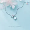 قلادة Modian 2021 Autumn Dream Unicorn Sparkling Opal Fashion REAL 925 Sterling Silver Rainbow Necklace for Women Jewelry Gift