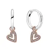 Autêntico 925 Sterling Silver Sparkling Hand Painted Heart Hompe Brincos Adequados para Brincos Estudos Jóias 280090c01 Presente de moda Brincos femininos