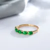 Zespoły Syoujyo Pełny opal zielony naturalny cyrkon Pierścień damski 585 Rose Gold Kolor Vintage Wedding Jewelry Luksus Design Najlepszy prezent dla dziewczyny