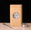 Natural Wood Dugout With One Tube Portable Herb Cigarette Tobacco Storage Box Wood Grinder Holder Smoking Accessories CCA12246 10p7054003