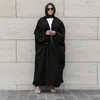 Etnik Giyim Müslüman Kadın Giyim Mütevazı Modern Moda Çizgili Sıradan Artı Boyut Abaya Terigan Setleri Akşam Elbiseleri