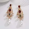 Leghielier Imitazione nuziale imitazione perle Orecchini a pennello Accessori per le orecchie da sposa alla moda di lusso per le donne appena gioielli D240323