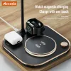 Chargers azeada 5 in 1 15W draadloze laderset met bureaulamp voor iPhone 15 14 Pro/Max/Plus AirPods 3 2 Iwatch snel draadloos opladen