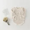 Définit un nouveau coup de bébé tricoté pour les filles coton bébé saut de combinaison bébé garçon blanc printemps d'automne cache-cache-cache-bébé vêtements nouveau-nés