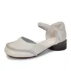 Sandals Koznoy 3cm Ethnic Flats Shoes Ladies Cow Genuine Leather Summer Round Toe Luxury HOOK Shallow Mary Jane Women