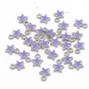 Ciondoli 50pcs 6 8mm 9 colorazione goccia in metallo olio piccole stelle Rhodium Cioncant per preparazione di gioielli da collana fai -da -te.