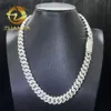 Prix de gros 14 mm 3Rows Moisanite Cubaine Chaîne 925 STERLING Silver Iced Out VVS Men Cuban Link Chain Collier