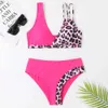 New Femme Sexy Leopard Print Cross Cross Bikini Maix de bain