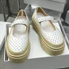 Casual Shoes 2024 Est Spring Summer Thick Bottom Concise Mary Janes Flats Genuine Leather Women Solid Color Comfort Size 35-40