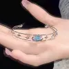 Strands Kpop Y2K Blue Peach Heart Zircon Bracelet For Women Simple Crystal Cross Star Irregular Geometric Bracelet Aesthetic Jewelry