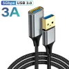 Accessoires USB Extension Cable USB 3.0 kabel mannelijk naar vrouwelijk extender koord voor smart tv PS4 PS3 Xbox One SSD -laptop -extensie datamabel