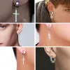 Oorbellen 1Pair mode kruis hanglagend oorclip niet -piercing oorbellen nep oorbellen cadeau voor mannen vrouwen sieraden