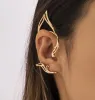 Kolczyki moda wróżka kolczyka ucha dla kobiet proste puste uszy kota zarys Elf Ear Clip Creative Single No Kolczyki Party