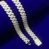 Hip Hop Jewelry Wholesale Price Solid Silver Prong Setting Moissanite 18k Platinum Gold Plated 8mm Cuban Link Chains