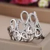 Bands Huitan Delicate Hollow Out Water Drop Shape Women Wedding Rings Dazzling Crystal Cubic Zircon Anniversary Gift Fashion Jewelry