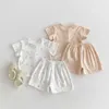 Ensembles de vêtements 2024 Nouveau bébé à manches courtes Bénérations Vêtements Kids Girls Cotton Tops + Shorts 2PCS PAJAMAS SUIT