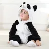 Jednoczęściowe urocze kreskówka baby rompers flanel jednorożca tygrys panda piżama bawełna niemowlęca dziewczyna kostium zwierzęcy kombinezon kigurumi strój