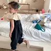 Enfants filles combinaison grosse pantalon de collier à volants mignon